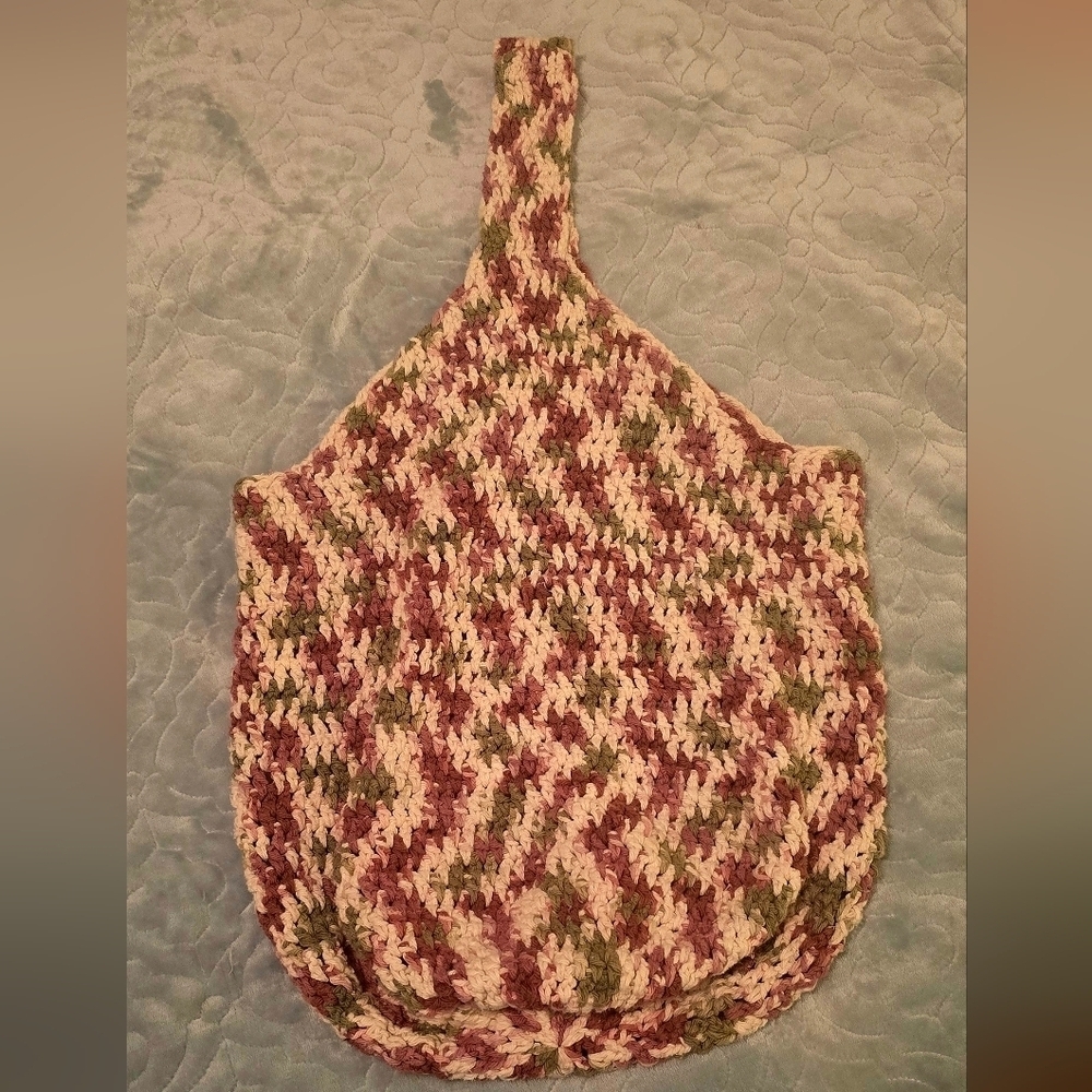 Handcrafted Multicolor Knit Tote Bag  (1202)